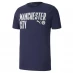 Мужская футболка с коротким рукавом Puma Manchester City FC Word T Shirt Mens Peacoat/White