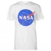 Мужская футболка с коротким рукавом Official Classic Logo NASA T Shirt Mens White Insignia