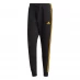 Детские штаны adidas Essentials Fleece Tapered Cuff 3-Stripes Joggers M Black/Gold