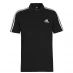Мужская футболка поло adidas Mens Cotton 3-Stripes Polo Shirt Black/White