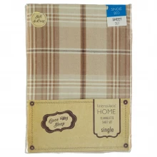 Linens and Lace Check Flannelette Sheet Bed Set