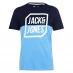 Мужская футболка с коротким рукавом Jack and Jones Half Logo T Shirt Mens Maritime/Azure