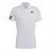 Мужская футболка с коротким рукавом adidas Club 3 Stripe Polo Shirt Mens White/Black