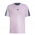 Мужская футболка с коротким рукавом adidas 3 Stripe T Shirt Mens Bliss Lilac