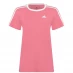 Женская футболка adidas Essentials 3 Stripe T Shirt Ladies Hazy Rose