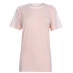 Женская футболка adidas Essentials 3 Stripe T Shirt Ladies  PinkTint/White