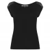 Жіноча футболка Biba BIBA Lace Trim Pyjama Top Black