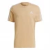 Мужская футболка с коротким рукавом adidas Essentials 3-Stripes T-Shirt Mens Beige/White