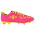 Umbro Accure Firm Ground Football Boots Junior Boys PinkGl/Bl Ye/Bl
