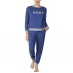 Женская пижама DKNY Logo Sweat and Jogger Set Grey Blue