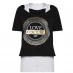 Женская футболка Golddigga Double Layer T Shirt Ladies Black/Grey