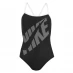 Закрытый купальник Nike Logo Racer Back Swimsuit Womens Black/White