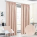 Homelife Victor Woven Blockout Pencil Pleat Curtains Soft Pink