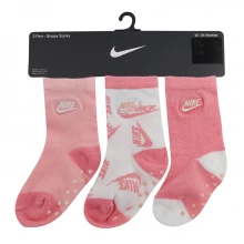 Nike Patterned Crew 3 Pack Socks Unisex Babies