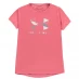 Детская футболка Under Armour Big Logo Short Sleeve T Shirt Junior Girls Pink Lemonade