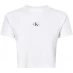 Женские шорты Calvin Klein Jeans Badge Rib Short Sleeve T Shirt Bright White