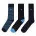 Jack Wills Alandale Multipack Patterned Socks 3 Pack Blue