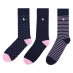 Jack Wills Alandale Multipack Patterned Socks 3 Pack Navy/Pink