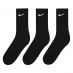 Nike Everyday 3 Pack Cotton Cushioned Crew Socks Unisex Black/White