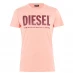 Мужская футболка с коротким рукавом Diesel Text Logo T Shirt Peach 3BB