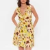 I Saw It First V Neck Plunge Mini Dress YELLOW FLORAL