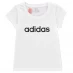 Детская футболка adidas Girls Essentials Linear T-Shirt Wht/Blk Linear