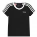 Детская футболка adidas 3 Stripe T Shirt Junior Girls Black/White