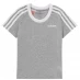 Детская футболка adidas 3 Stripe T Shirt Junior Girls Grey/White