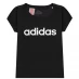 Детская футболка adidas Girls Essentials Linear T-Shirt Blk/Wht Linear