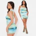 Женское платье I Saw It First Choker Drape Ruched Slinky Mini Dress BLUE SUNSET
