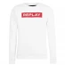 Мужская футболка с длинным рукавом Replay Logo Sweatshirt White 001