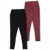 SoulCal 2 Pack Trousers Junior Girls Red/Blk Check