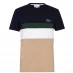 Мужская футболка Lacoste Blocked T Shirt Beige/Navy BW3