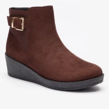 Детские кроссовки Be You Ultimate Comfort Faux Suede Buckle Detail Brown Wedge Ankle Boots