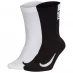 Nike Multiplier Crew Running Socks 2 Pack Unisex Adults WHITE/BLACK