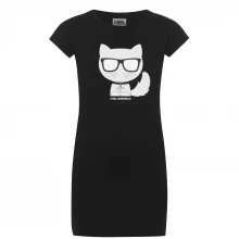 Детское платье KARL LAGERFELD Junior Girls Cat T Shirt Dress