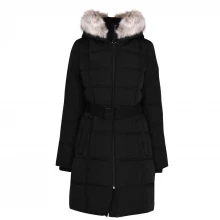 DKNY Belted Long Puffer Jacket