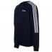 Мужской свитер adidas Mens Crew 3-Stripes Pullover Sweatshirt Navy/White