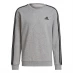Мужской свитер adidas Mens Crew 3-Stripes Pullover Sweatshirt MedGrey/White