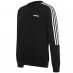 Мужской свитер adidas Mens Crew 3-Stripes Pullover Sweatshirt Black/White