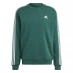 Мужской свитер adidas Mens Crew 3-Stripes Pullover Sweatshirt Col Green/Wht