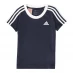 Детская футболка adidas 3 Stripe T Shirt Junior Girls Navy/White