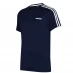 Мужская футболка с коротким рукавом adidas Classic 3 Stripe Sereno T Shirt Mens Navy/White