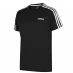 Мужская футболка с коротким рукавом adidas Classic 3 Stripe Sereno T Shirt Mens Black/White