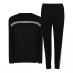 Miso Tape Striped Top and Joggers Tracksuit Loungewear Co Ord Set Black