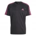 Мужская футболка с коротким рукавом adidas Classic 3 Stripe Sereno T Shirt Mens Black/Pink