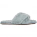 Jack Wills Faux Fur Cross Over Slippers Soft Blue