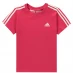 Детская футболка adidas Infants 3stripe Tee Pink/White