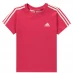 Детская футболка adidas Infants 3stripe Tee Pink/White