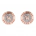 Ted Baker EISLEY Enamel Mini Button Earrings For Women Rose Gold- Silver Glitter